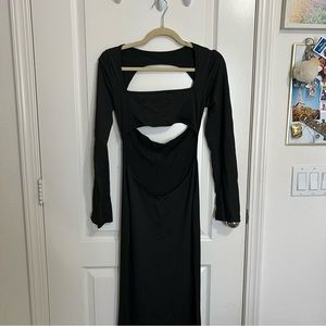 Black maxi cutout dress